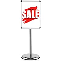 COSTWAY Soporte de Pie para Carteles de Metal Póster de Tablero Menú Publicidad Exterior Altura Ajustable Giratorio para…
